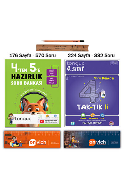 Tonguç Yayınları 5. Sınıf 4 ten 5 e Hazırlık Yaz Tatili Kitabı - 4. Sınıf Tak...
