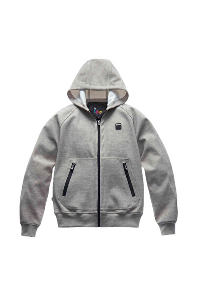 Blauer HT Blauer Easy Men Open Hoody Korumalı Motosiklet Montu Gri Mavi