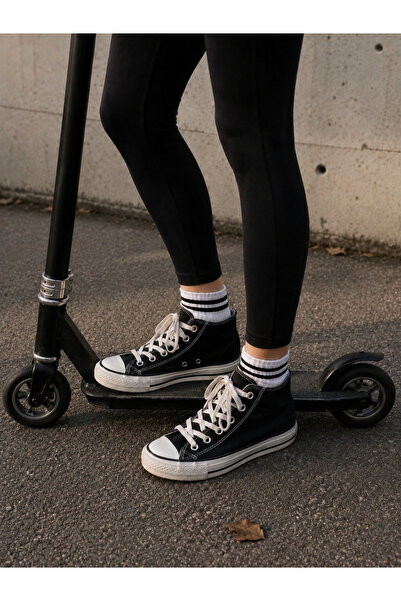 3 Çift Pamuklu Tenis Çorap Kolej Boy - Unisex