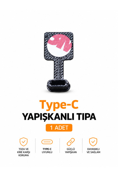 emrebilisim USB-C Type-C Toz Önleyici Tıpa Yapışkanlı Port Koruyucu Şarj Giri...