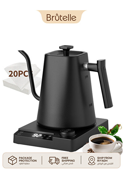 Brutelle Electric Gooseneck Kettle V60 Kettle Coffee Kettle 1000Ml 1200W 24H ...