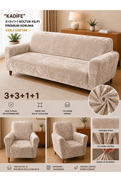 Velvet Soft Washable Feather Stain Resistant Elasticated Velvet Seat Cover Seat Cover Set