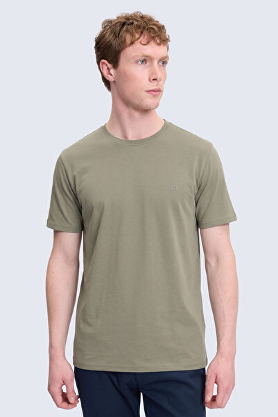 Hatemoğlu Green Regular Fit Crew Neck 100 Cotton T-Shirt
