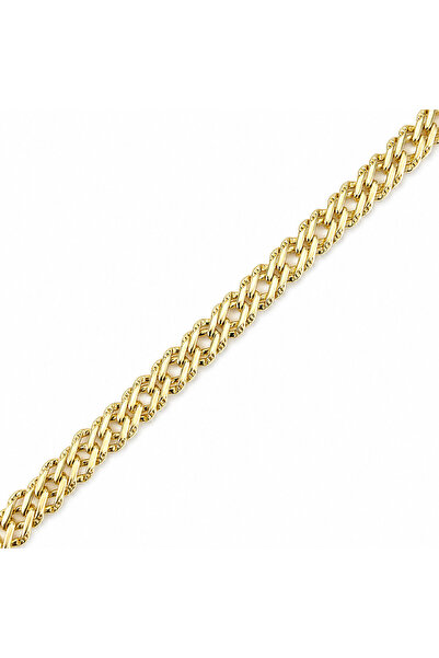 Zeino Hasır Örme Bileklik - 14K Altın Kaplama - 19 cm