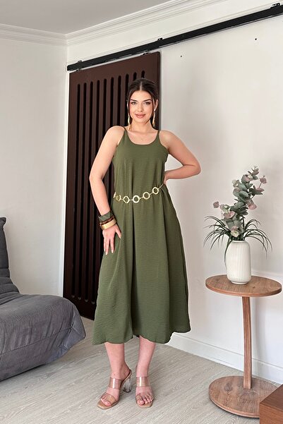 New Now Women's Adjustable Straps Aerobine Fabric Long Dress - Sweat-Proof Su...