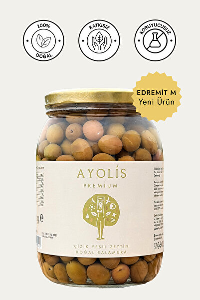 Ayolis Premium Gurme Çizik Yeşil Zeytin M 950 g