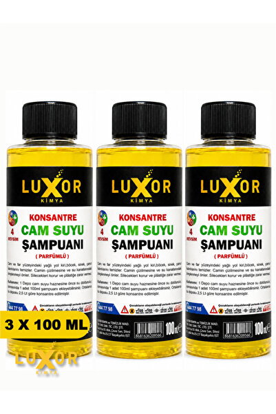Luxor Kimya Konsantre Oto Cam Suyu Şampuanı 100ml 3 Adet