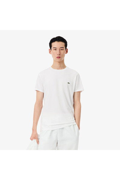 Lacoste Erkek Regular Fit Bisiklet Yaka Beyaz T-Shirt