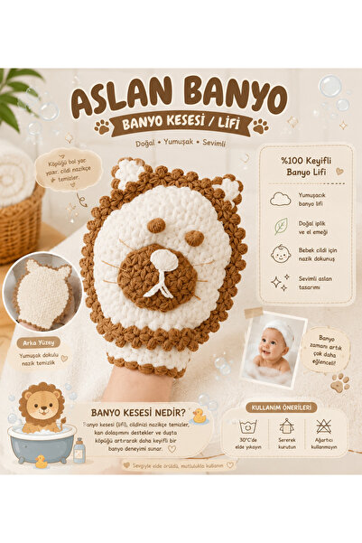 Akface Aslan Örgülü El Yapımı Bebek Kesesi