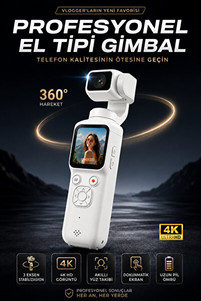 4K Ultra Hd Professional Action Camera Gimbal 360 Turn Touch Screen Professional Vlog Shooting