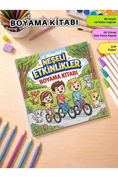metafortoys Neşeli Etkinlikler Boyama Kitabı Cozy Book – 21x20 cm I 40 Görsel...