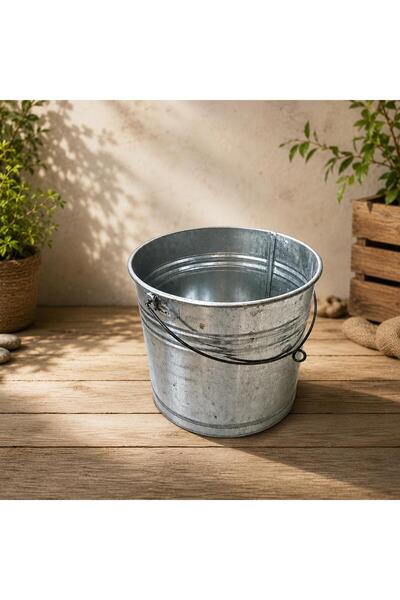 ÖZ ÖNCÜ Metal Galvaniz Su Kovası 29 cm Yuvarlak Su, Süt kovası