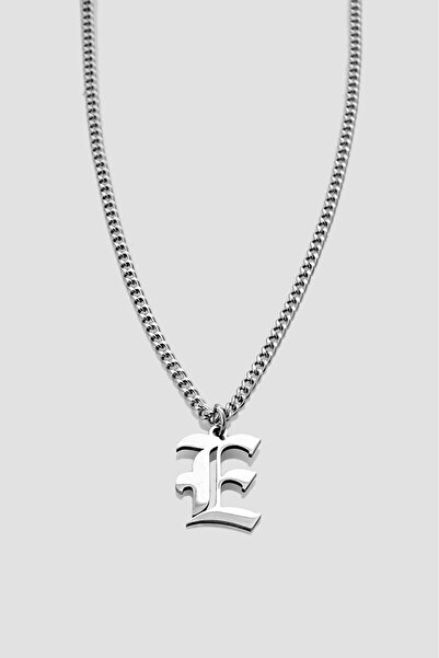 UKHWD SUPPLY 316L Çelik Gotik E Harf Kolye KA1104GM