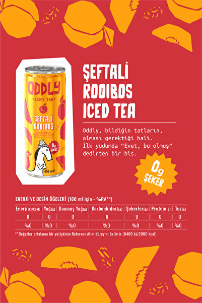 ODDLY Yenilenmiş Saçma İyi Soğuk Çay Hero İkilisi! Peach-Rooi, Hibi-berry Kutu 250 ml 8 Adet