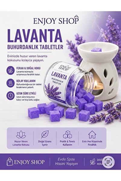 ENJOY SHOP 20 ADET LAVANTA KOKULU ( LAVANDER) DOĞAL NATUREL BUHURDANLIK WAX M...