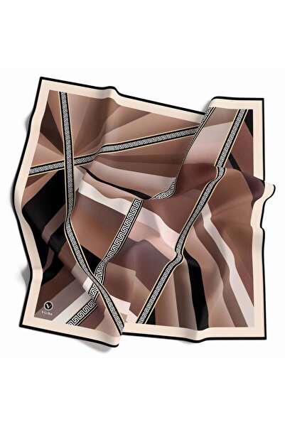 VİOLLA Kristal Geometrik Desenli Somon Renkli 90x90 Dikim Şekli : El Dikişi E...