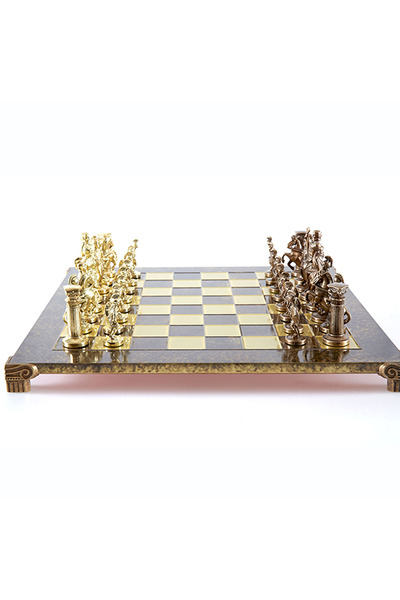 Manopoulos Set de șah 44x44cm, piese din aur și bronz din perioada greco-roma...