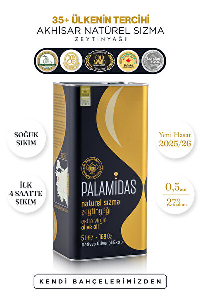 Palamidas Özel Harman Soğuk Sıkım Naturel Sızma Zeytinyağı 5 Lt - 2025/2026 Y...