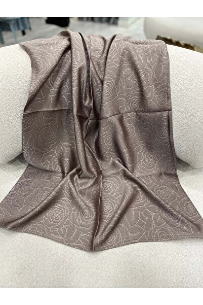 Modario Silk Hand-Made Voile Jacquard Shawl with Rose Pattern - 15