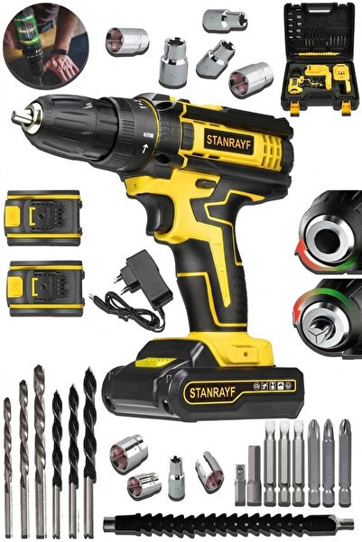 stanrayf Alman V-tech DG24 Çelik Şanzıman Bakır Sargılı Çift Akülü Şarjlı Dar...