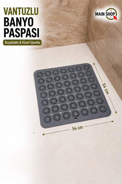 isgstore Covoraș de baie cu ventuze Main Shop 54x54 cm - Covoraș antiderapant...
