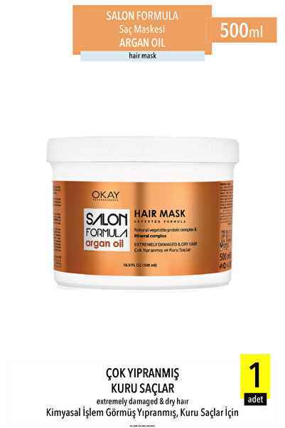 Okay Salon Formula Argan Hair Care Mask for Very Damaged and Dry Hair 500ml