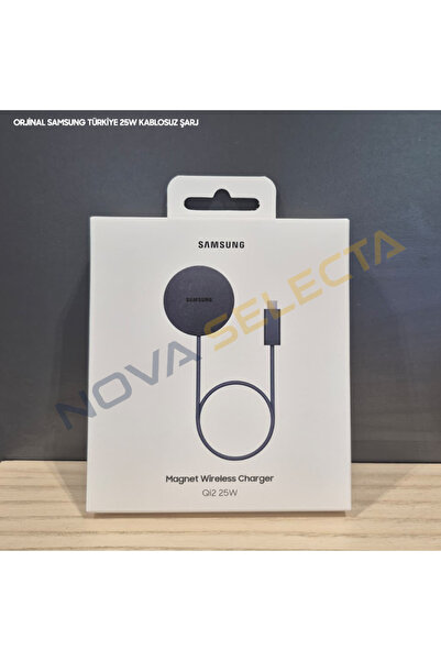 Samsung Magnet Kablosuz Şarj 25W 1,5M Kumaş Kablo (Samsung Türkiye Garantili)