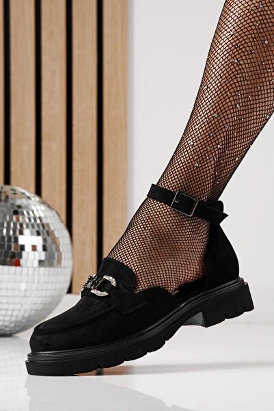 Zaira Pantofi casual dama negri din piele ecologica intoarsa Sasha #24276 - 38