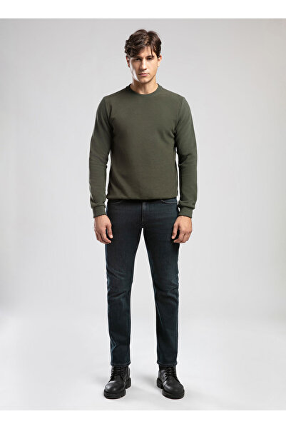 Lee Cooper Hanorac pentru bărbați, kaki, cu guler rotund, croială normală 261...