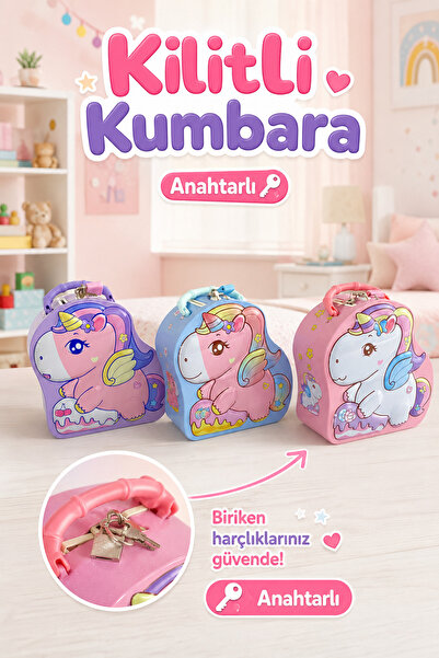 naturelove Метална касичка със сладки фигурки – Кутия за спестяване на пари с...