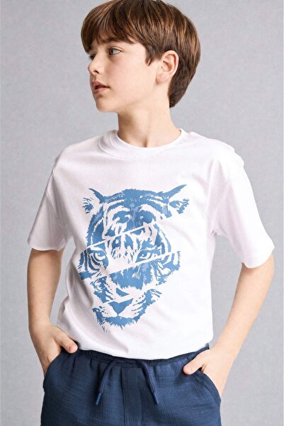 DeFacto Νέο μπλουζάκι με κοντό μανίκι με στάμπα Crew Neck για αγόρια H6359A826HS