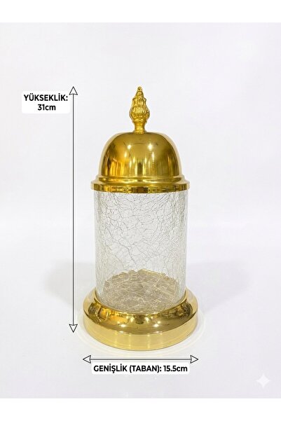 HERA 3-Piece Suleymani̇ye Large Jar Set with Lid Gold