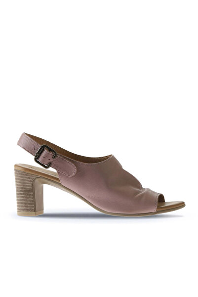 Bueno Shoes Sandale cu toc pentru femei din piele Dusty Rose 01wn1513