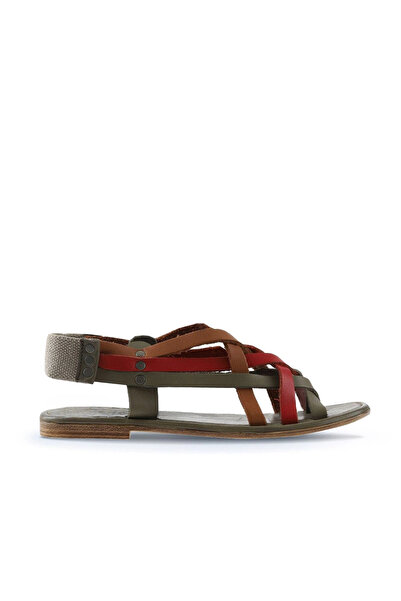 Bueno Shoes Sandale Flip Flop pentru femei din piele multi verde 01ws6906