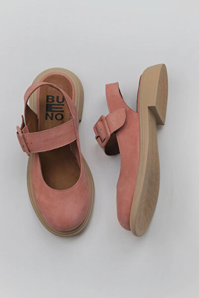 Bueno Shoes Sandale plate pentru femei din nubuc roz 01wy8702