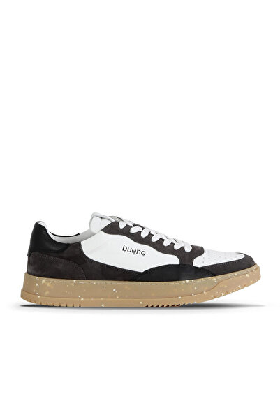 Bueno Shoes حذاء رياضي رجالي من الجلد باللون الأبيض والأسود 16ma8242