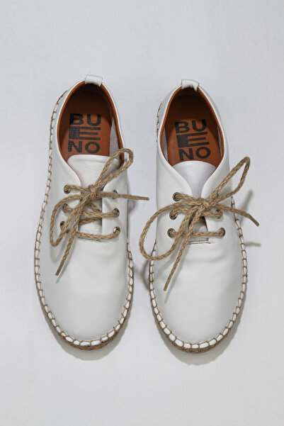 Bueno Shoes Beyaz Deri Kadın Espadril Ayakkabı 01wn1617