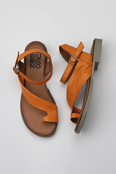 Bueno Shoes Sandale Flip Flops damă din piele portocalie - 01wy2501