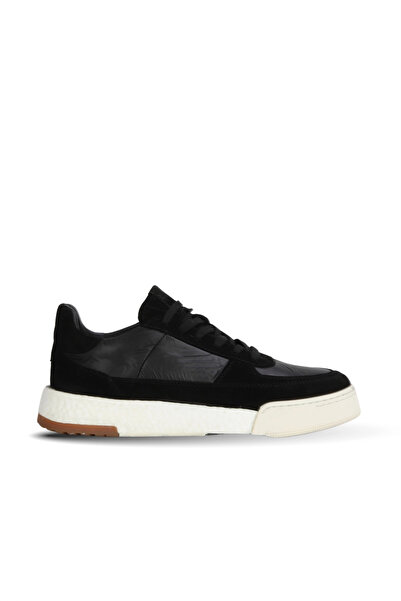 Bueno Shoes Pantofi sport pentru bărbați din piele intoarsa neagra-parașuta 1...