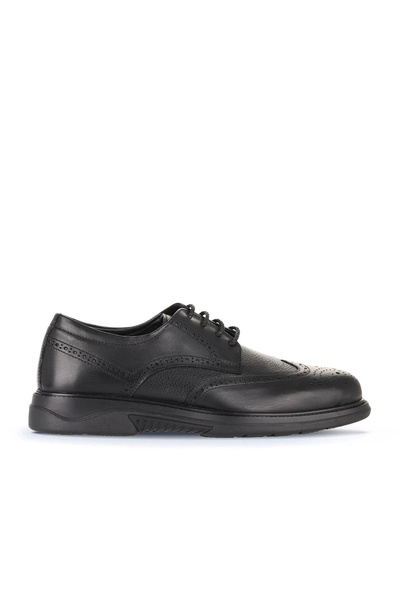 Bueno Shoes حذاء كلاسيكي للرجال من جلد أطلس أسود 07ma23202087