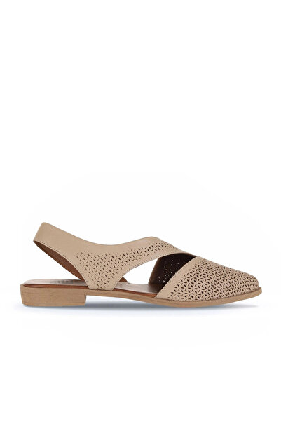 Bueno Shoes Sandale plate de damă din piele de nurcă 01wa9202