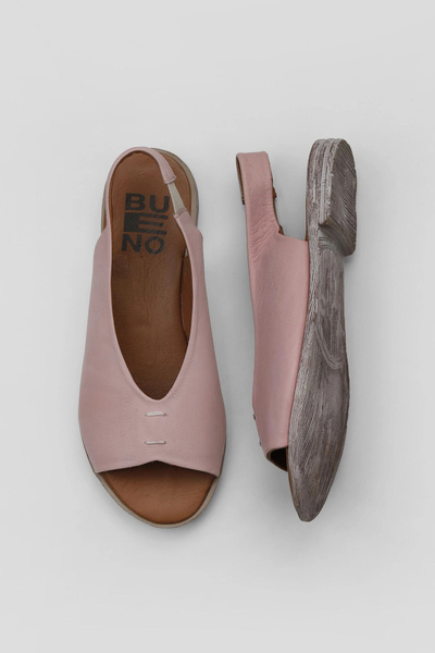 Bueno Shoes Suszone róże, skóra, damskie płaskie sandały 01ws2512
