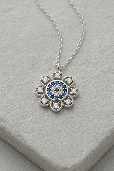 Parmas Design Nazar Çiçeği Temalı 925 Ayar Gümüş Kadın Hediye Kolye 01372-1