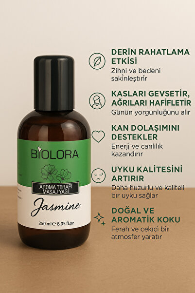 Biolora Yasemin Aromaterapi Ipeksi Vücut Masaj & Spa Yağı 250ml.