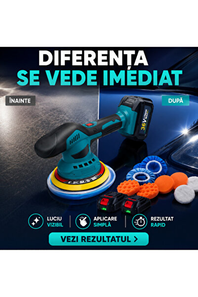 OEM Aparat Polish Auto cu 2 acumulatori 36V, fara fir, portabil (RO-V02)