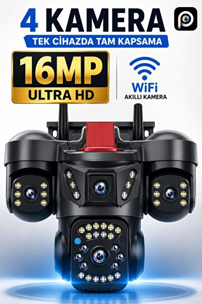 Ventus HiEasy 814W 8MP 4 Kameralı Wifi HiEasy Gece Görüş Çift Yönlü Ses Uzakt...