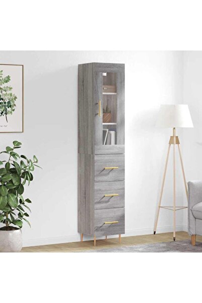 Concept Dulap înalt, gri sonoma, 34,5x34x180 cm, lemn prelucrat
