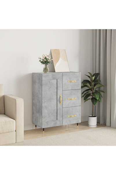 Concept Servantă, gri beton, 69,5x34x90 cm, lemn compozit