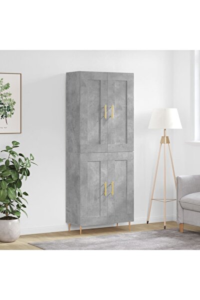 Concept Dulap înalt, gri beton, 69,5x34x180, lemn compozit