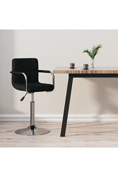 Concept Scaun de bar, negru, material textil